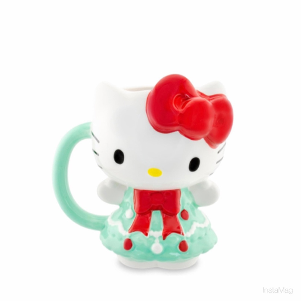 NEW Silver Buffalo Sanrio Hello Kitty Christmas Tree Dress 3D Sculpted Mug